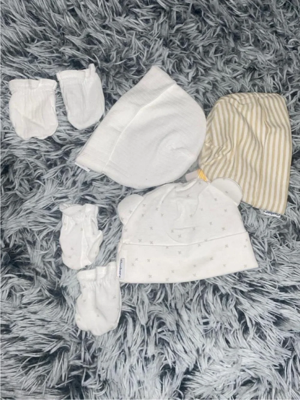 Gerber baby 100% Cotton mittens & beanies